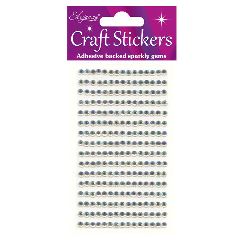 4mm Gems Iridescent Craft Stickers No.42 - 240 Pieces