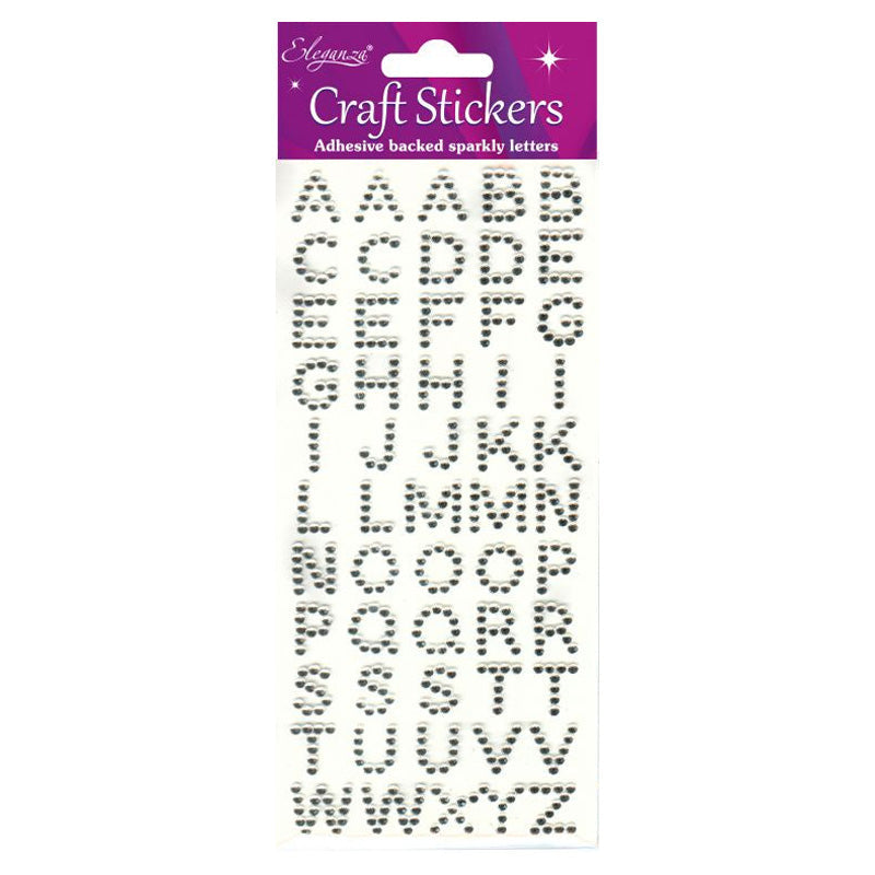 Alphabet Craft Stickers Clear/silver No.43