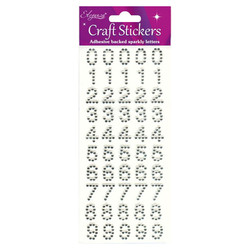 Numbers Craft Stickers Clear/silver No.43