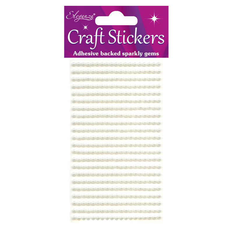 3mm Pearls Ivory Craft Stickers No.61 - 418 Pieces