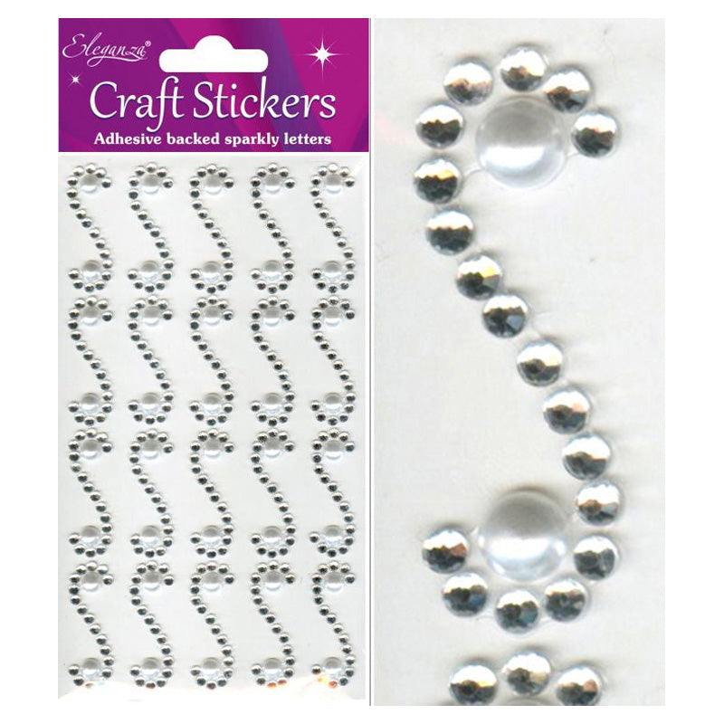 Diamond Pearl Scroll Craft Stickers X 20 Pcs