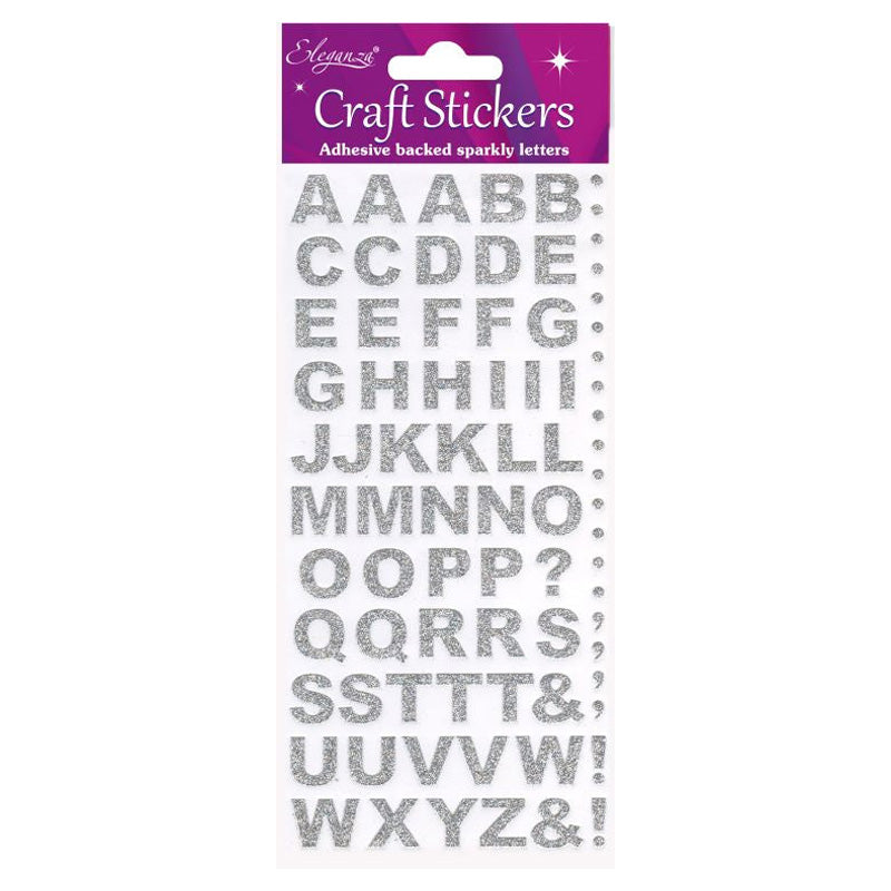 Bold Alphabet Set Silver Craft Stickers No.66