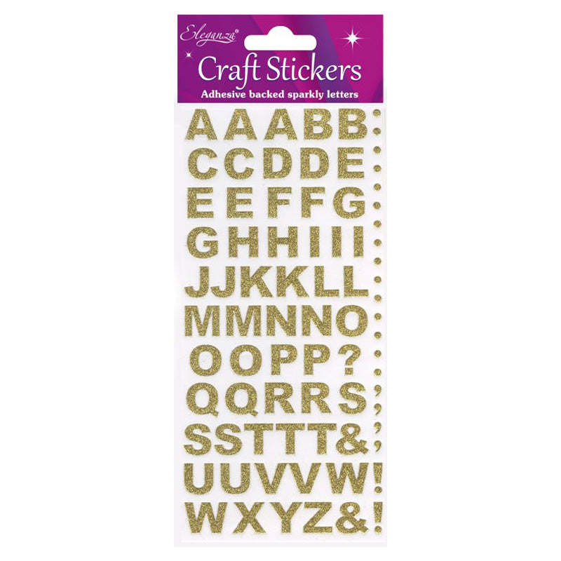 Bold Alphabet Set Gold Craft Stickers No.65