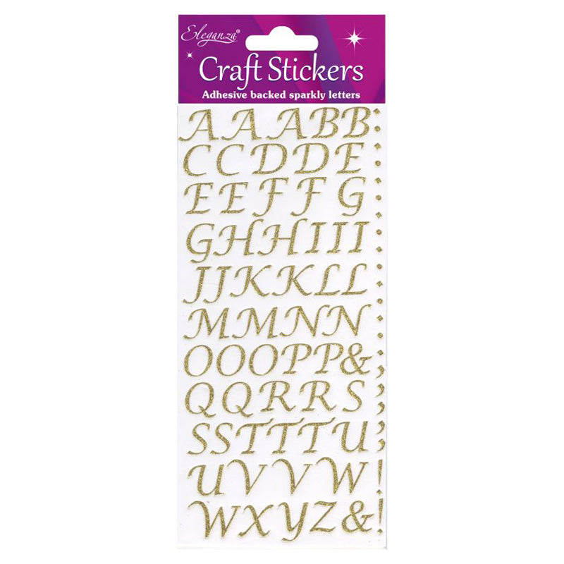 Stylised Alpha Set Gold Craft Stickers No.65