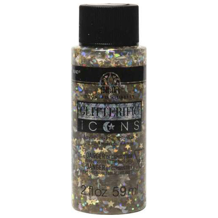 Stars & Moons Folkart Glitterific Icons - 2oz