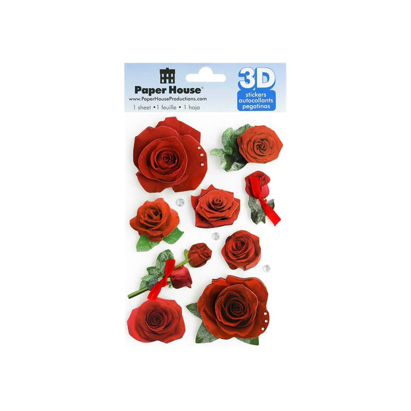 Paper House Productions Roses - Sticker - 3d