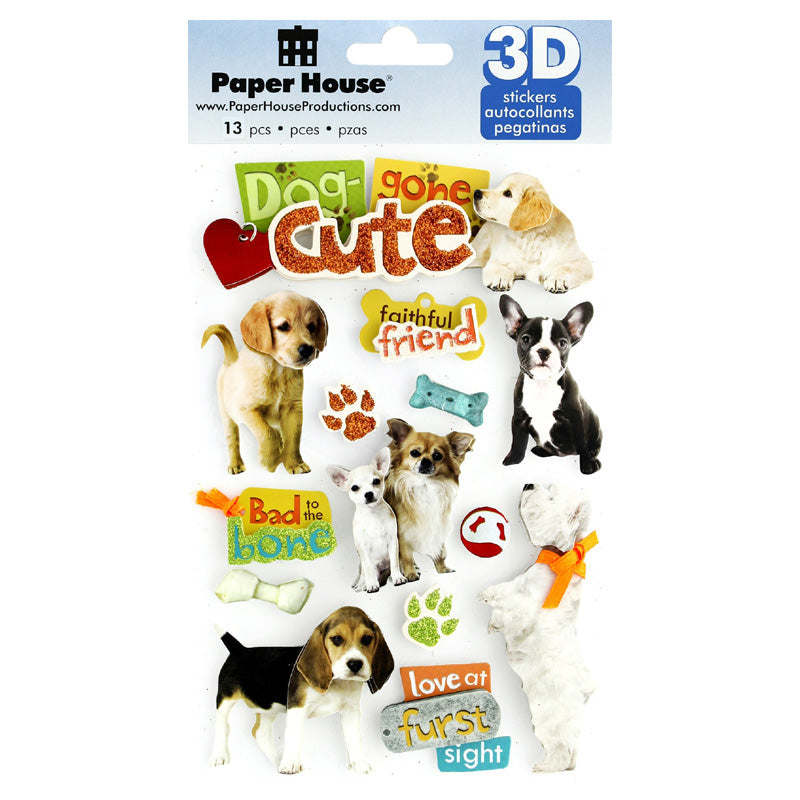 Paper House Productions Dog Gone Cute - Sticker - 3d