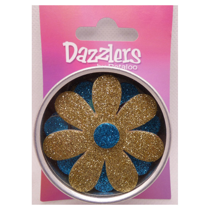 Petaloo Dazzlers - Large X 5 - Aqua/Teal/Tan/Brown