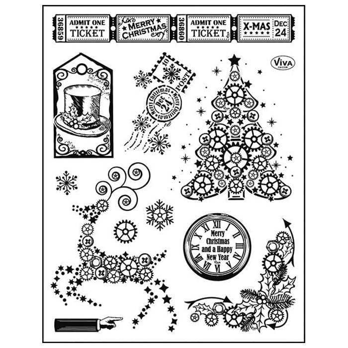 Viva Decor Stamp Steampunk Christmas Tree