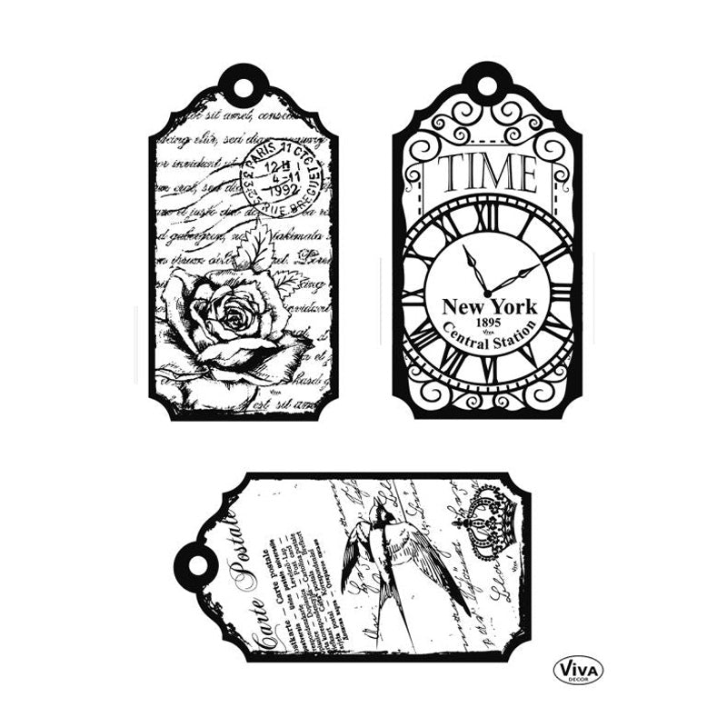 Viva Decor Silicone Stamp Tags-time