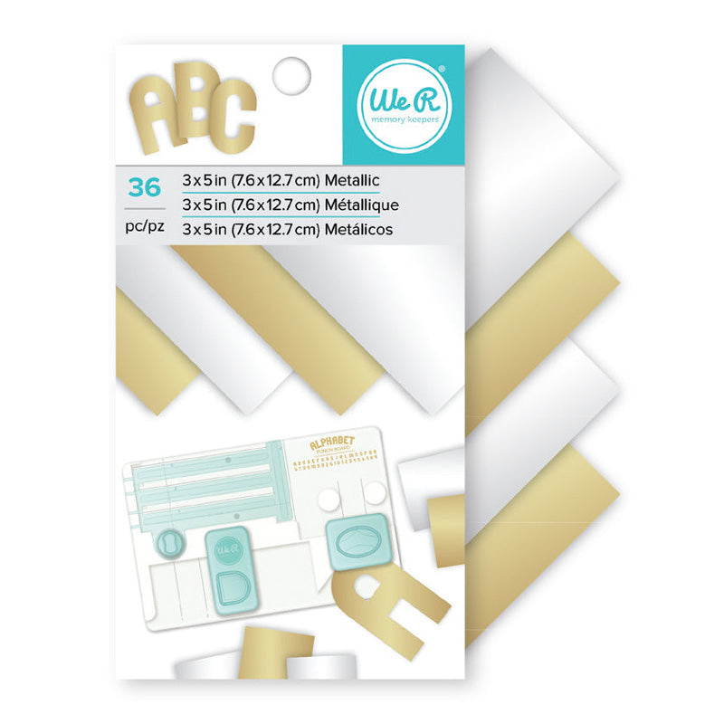 We R Memory Keepers Paper Pad 3x5 Gold & Silver