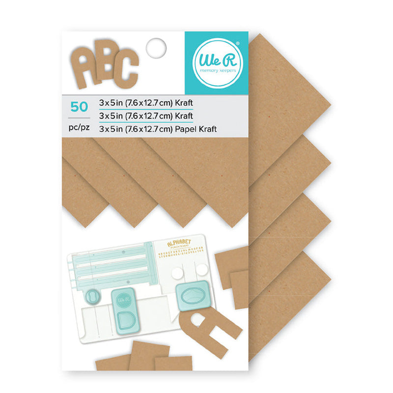 We R Memory Keepers Paper Pad 3x5 Kraft 50 Sheets