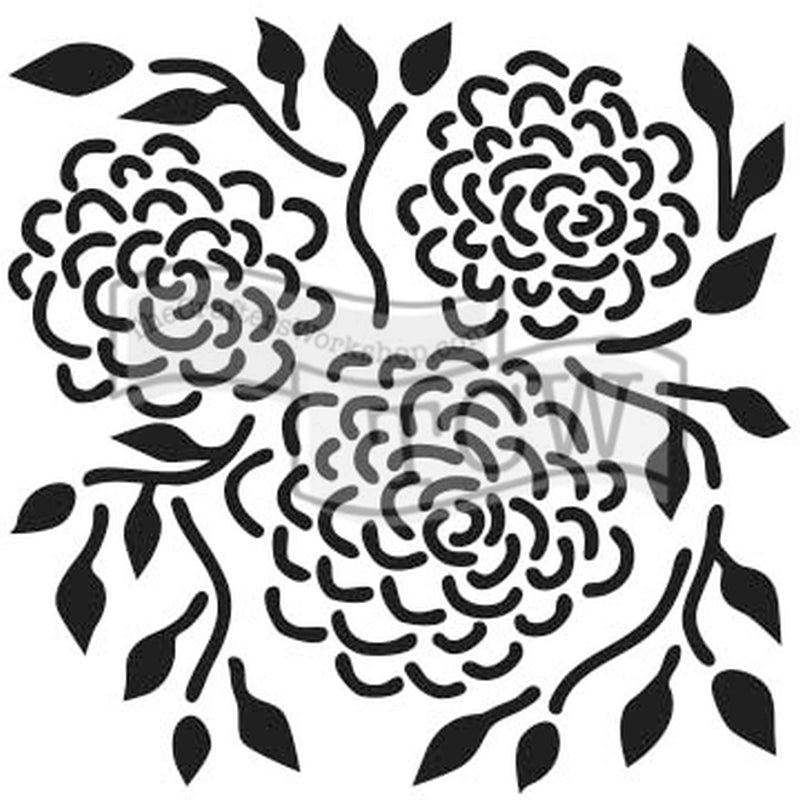 The Crafters Workshop 6x6 Stencil Round Flowers