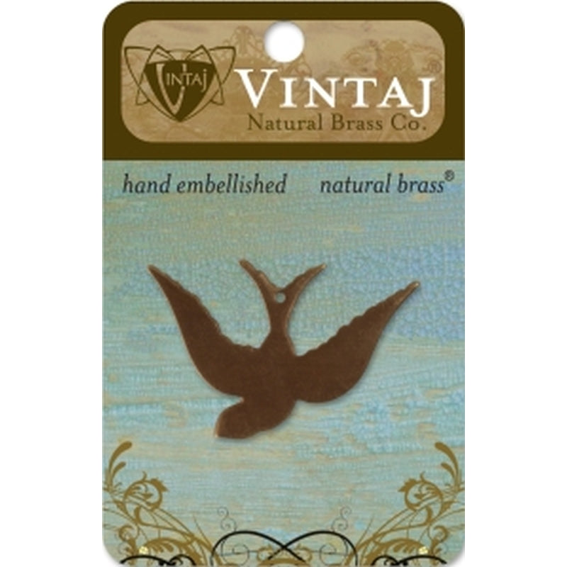 Vintaj Natural Brass Co. 43x35mm Songbird