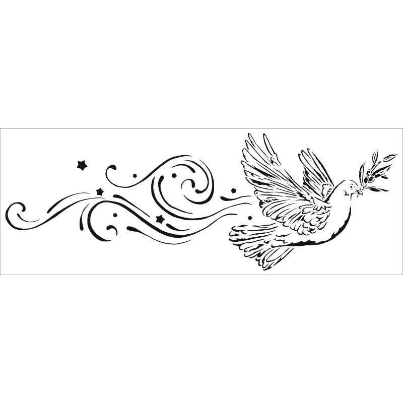 The Crafters Workshop 16.5x6 Stencil Peace Dove