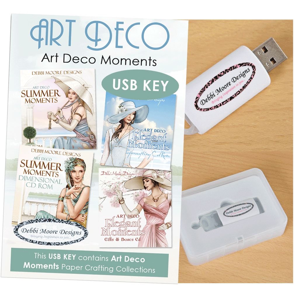 Debbi Moore Designs Art Deco Moments Crafting Compendium Usb Key Collection