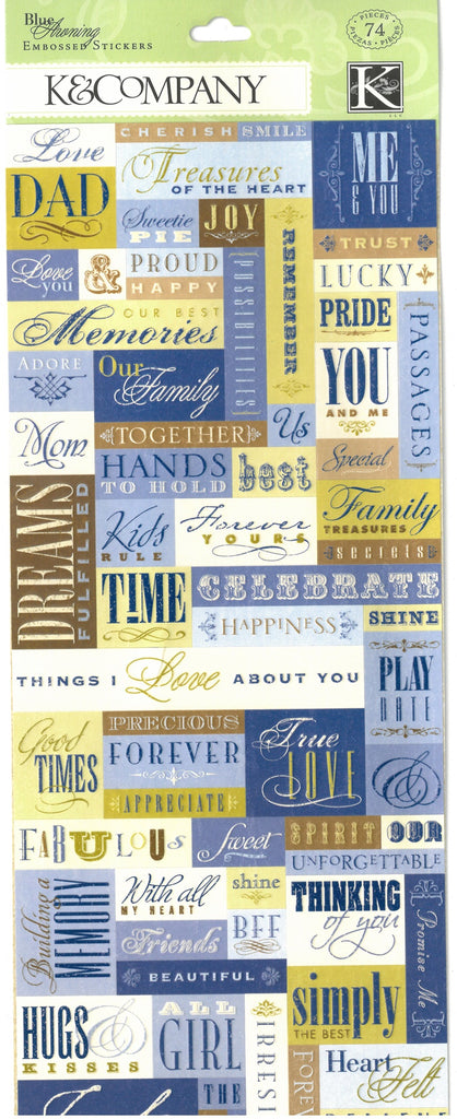 Ba Words & Phrases Embossed Stickers