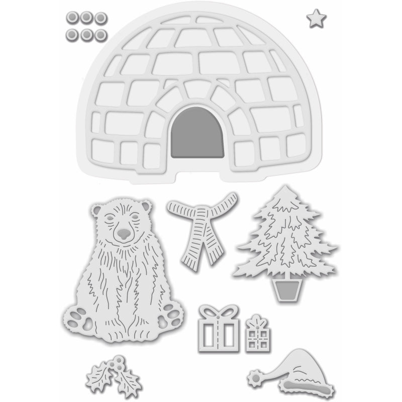 Sue Dix Polar Bears And Igloo Sweet Dixie Cutting Die