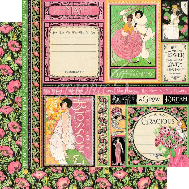 Graphic 45 May 12x12 Paper Packs Of 5 Sheets