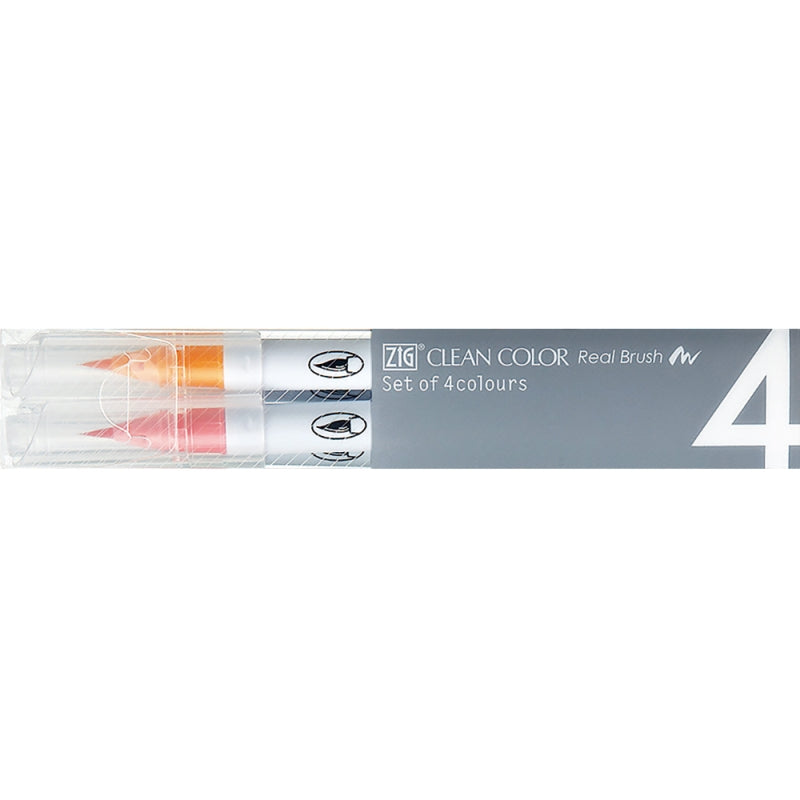 Kuretake Clean Colour Rb X4 Pale Set4 Colour Set - Pale Colour