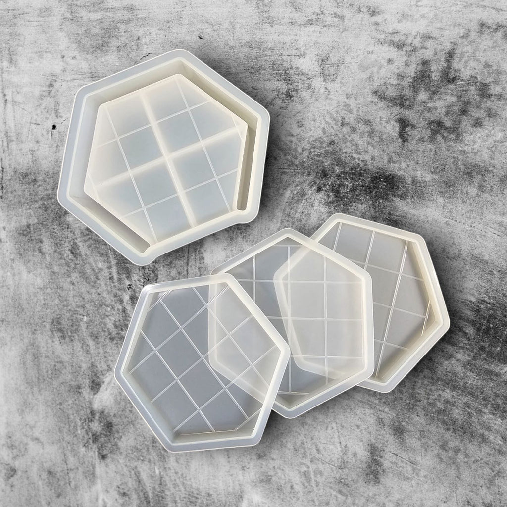 Earlyriser Hexagonal Mosaic Coaster Silicone Mould Set