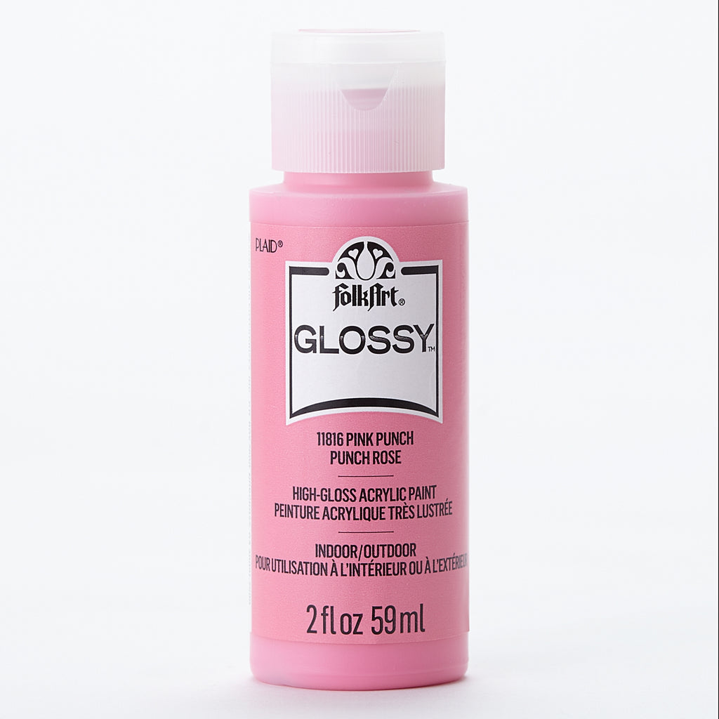 Pink Punch Folkart Glossy Acrylic Paints - 2 Oz.