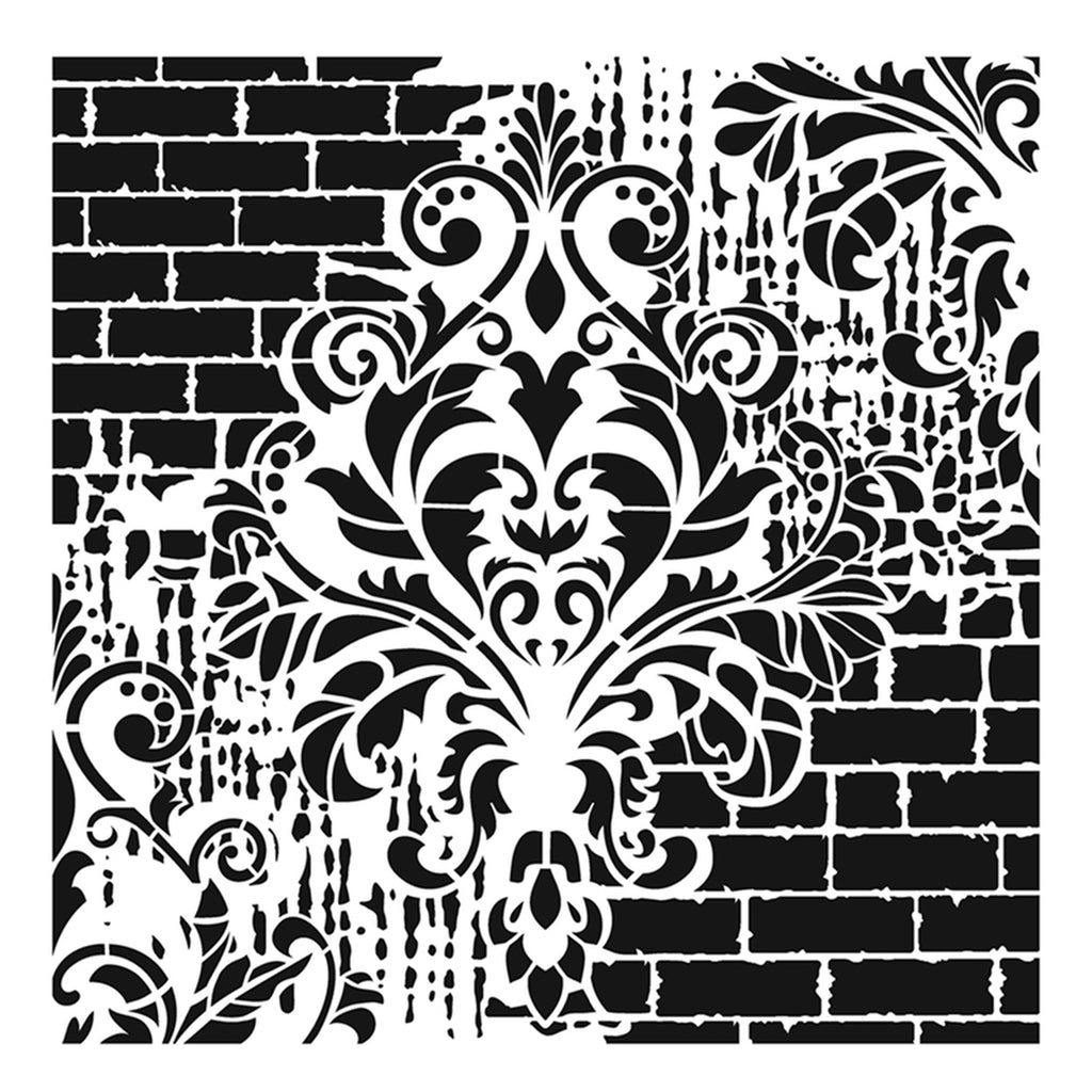 Cadence 25 X 25 Grunge Stencil - French Wall