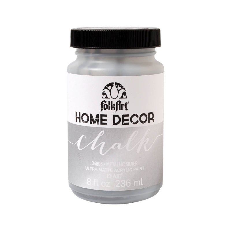 Metallic Silver Folkart Home Decor Chalk 8oz