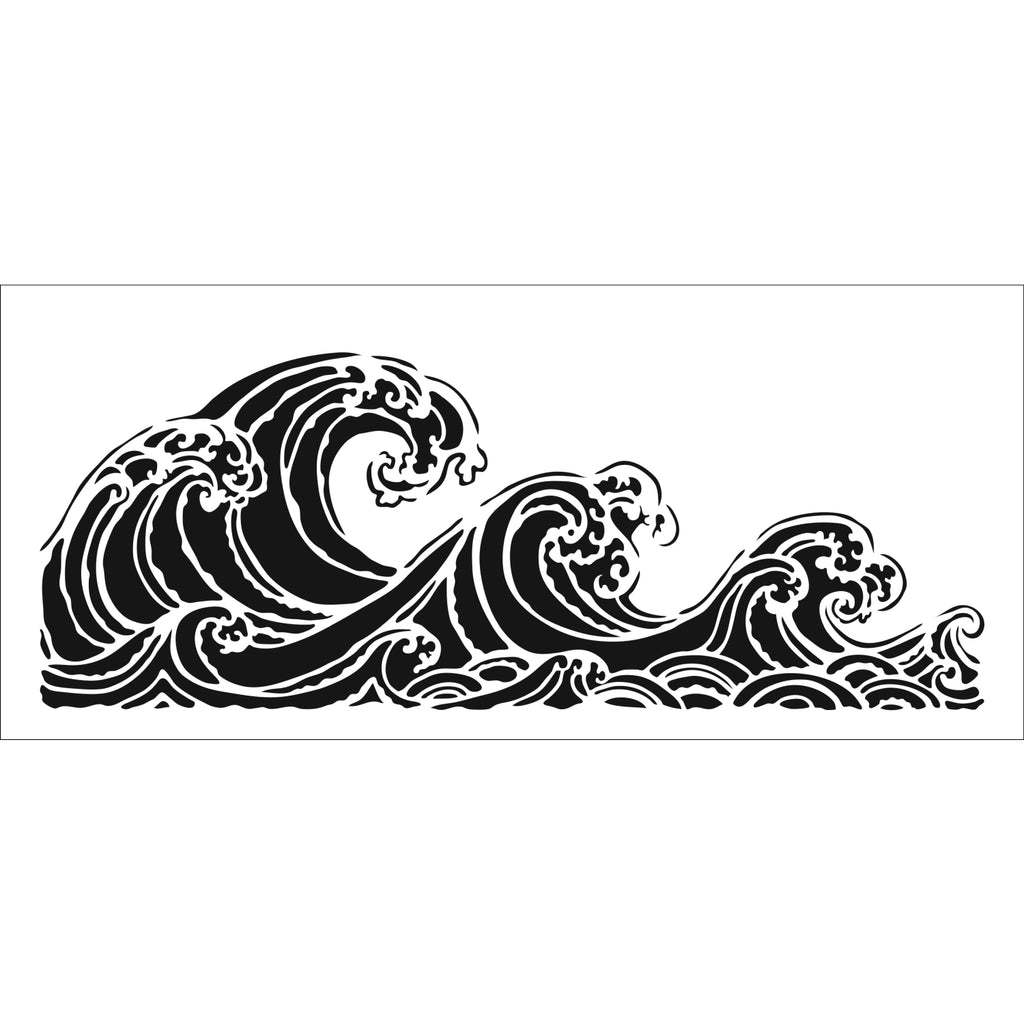 The Crafters Workshop 4x9 Slimline Stencil Ocean Waves