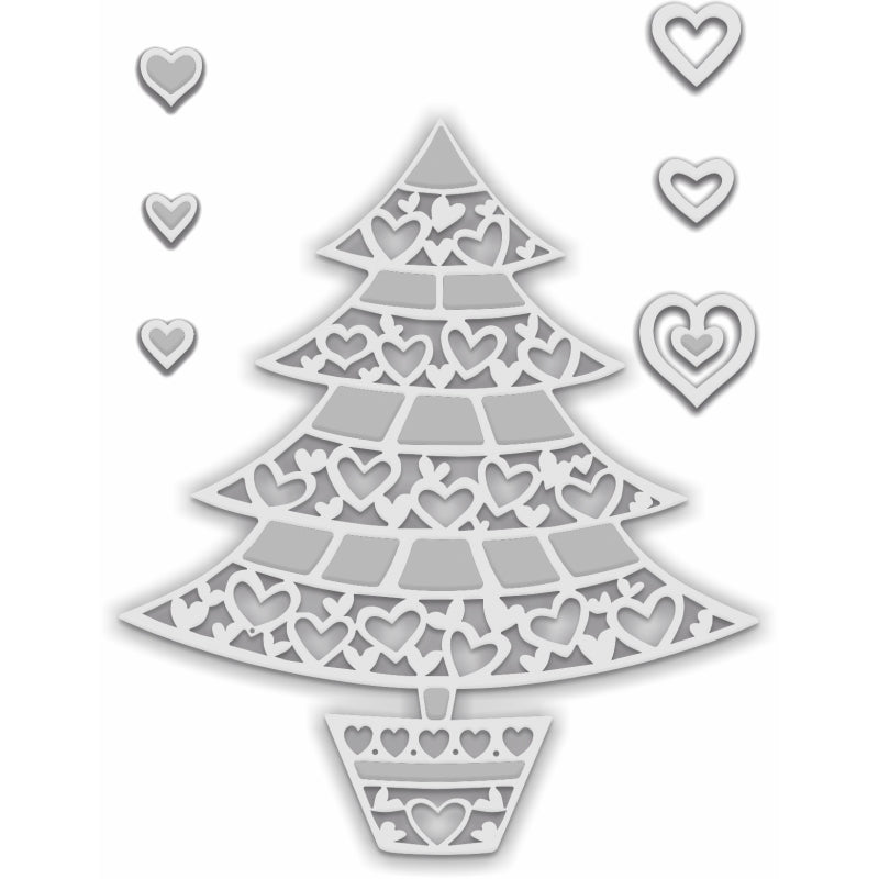 Sue Dix Hearts Christmas Tree Sweet Dixie Cutting Die