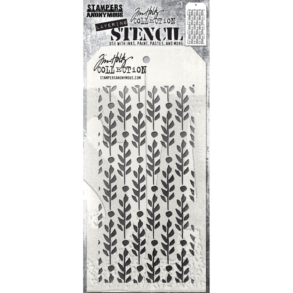 Art Gone Wild Tim Holtz Berry Leaves Layering Stencil