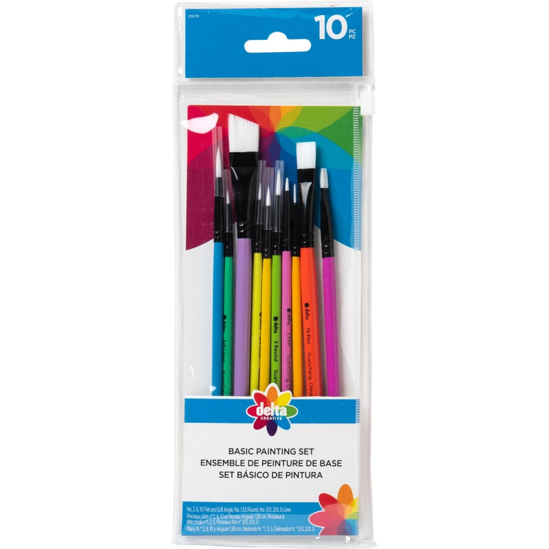 Delta Ceramcoat Brush Set X10