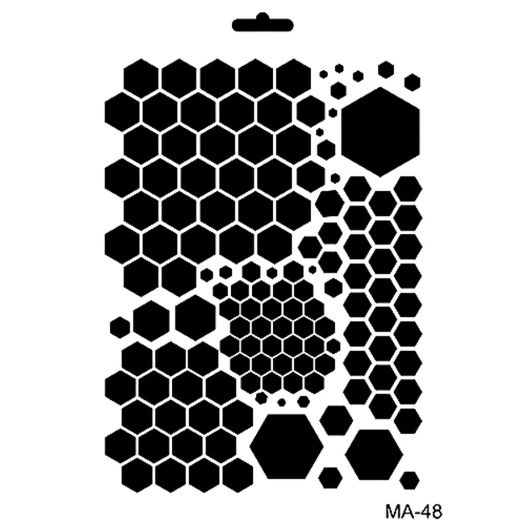 Cadence 21 X 29 Mix Media Stencil - Distress Honeycomb