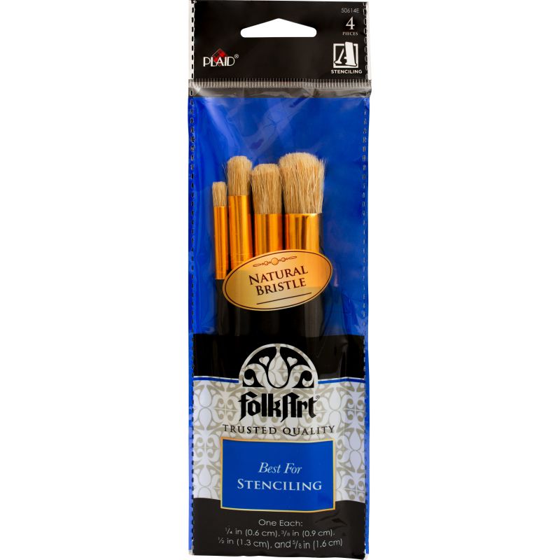 Folkart Long Handled Stencil Brush Set 4 Piece