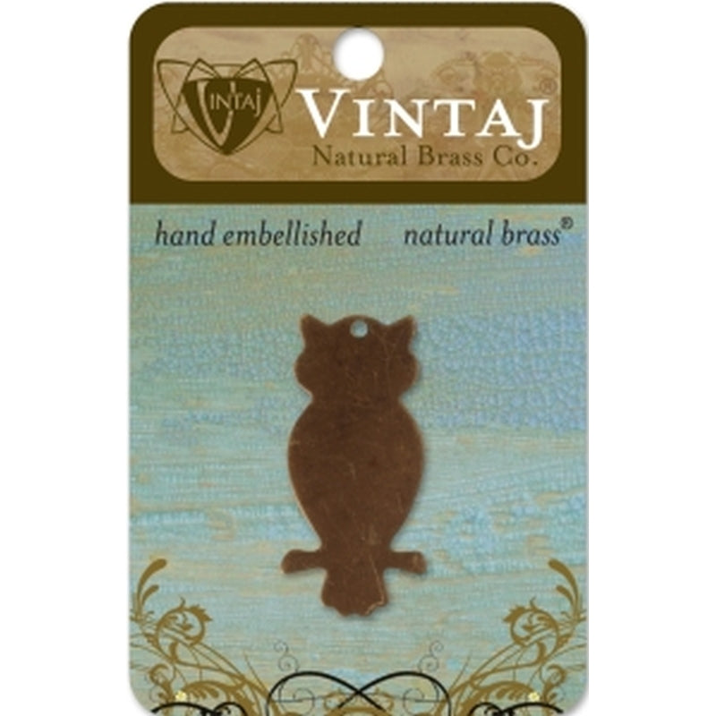 Vintaj Natural Brass Co. 42x20mm Perched Owl