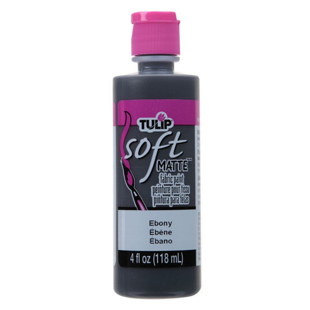 Tulip Matte Ebony Black Brush-on Fabric Paint 4oz