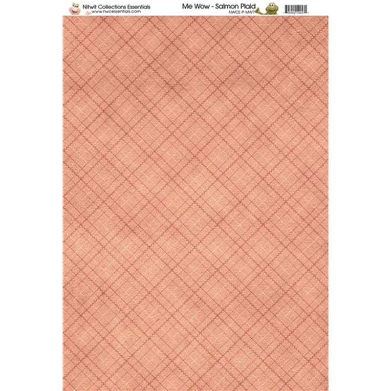 Nitwit Collections Essentials Salmon Plaid Paper A4 Pack Of 10 Sheets