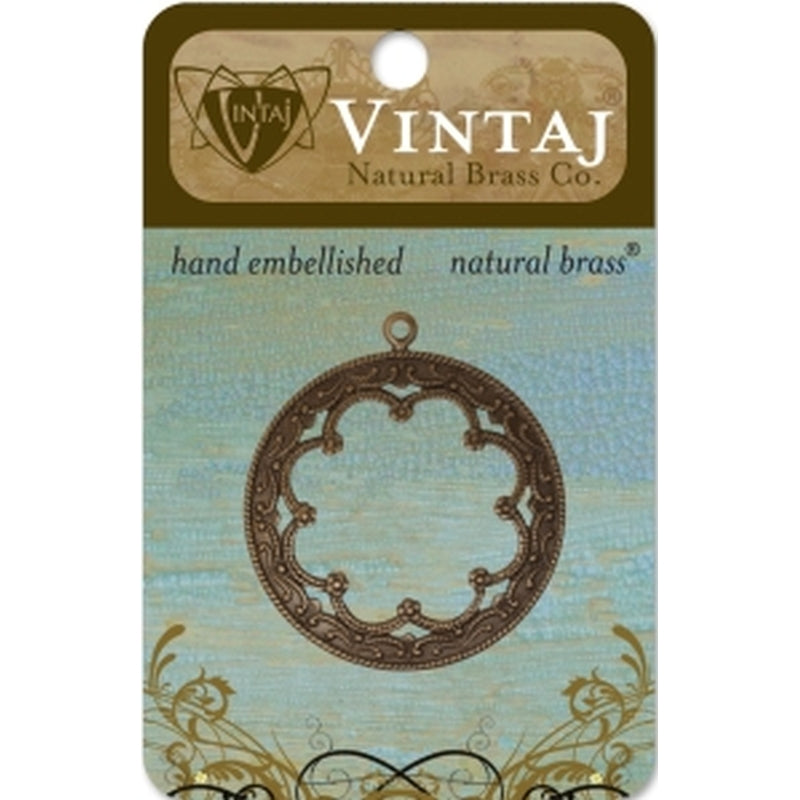 Vintaj Natural Brass Co. 35mm Framed Scrollwork