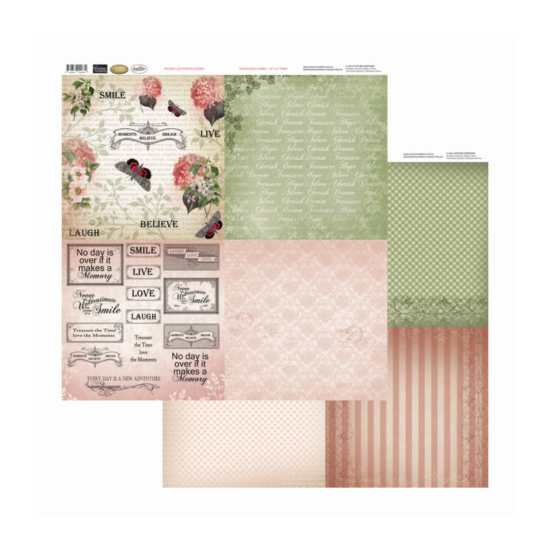 Artdeco Creations Con Butterflies & Words Packs Of 10 Sheets