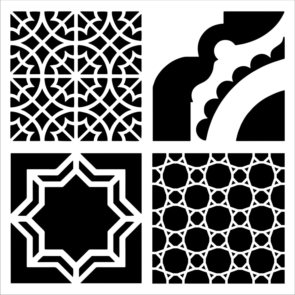 The Crafters Workshop 12x12 Stencil Marrakesh Tiles