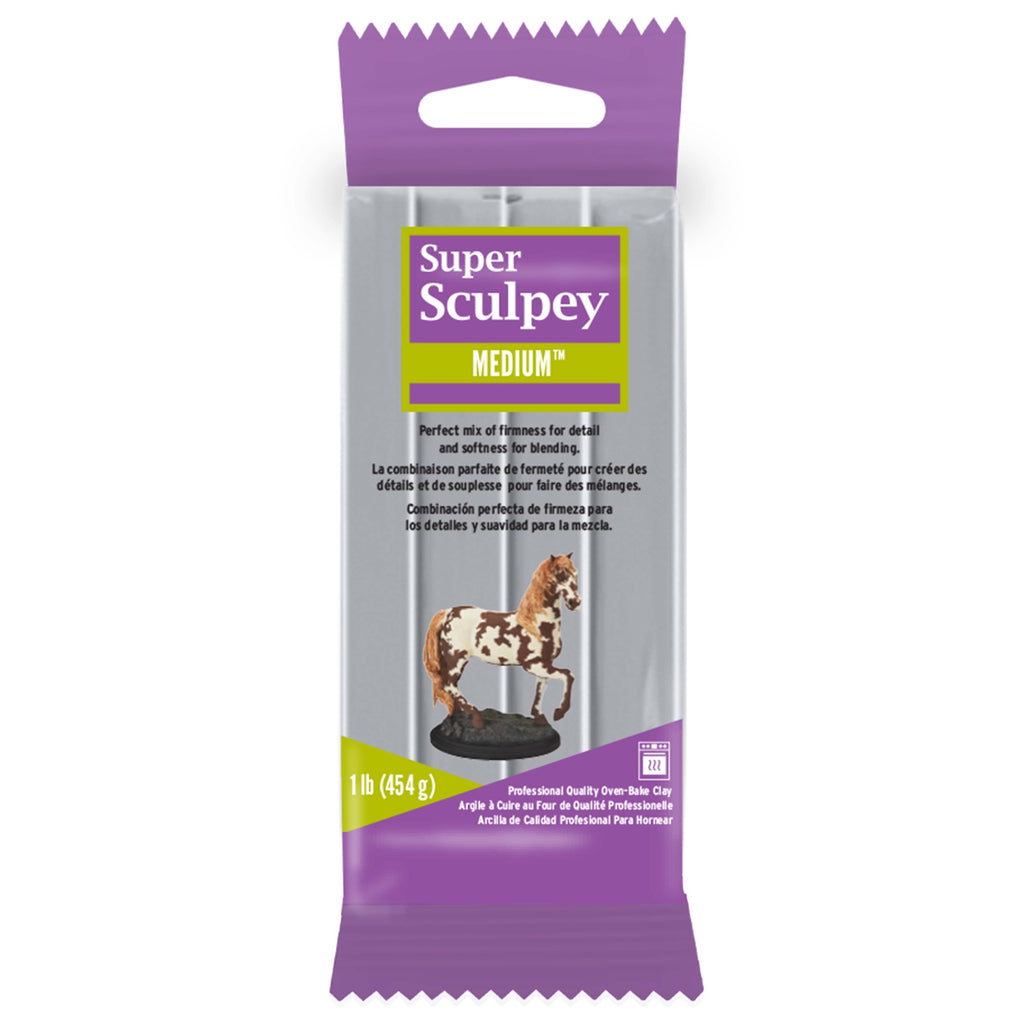 Super Sculpey Medium Blend - Gray, 1 Lb (454 G)