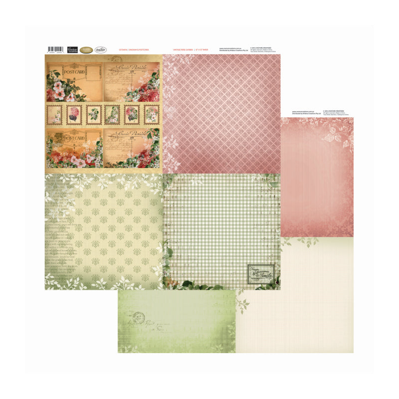 Artdeco Creations Con Gingham & Postcards Packs Of 10 Sheets