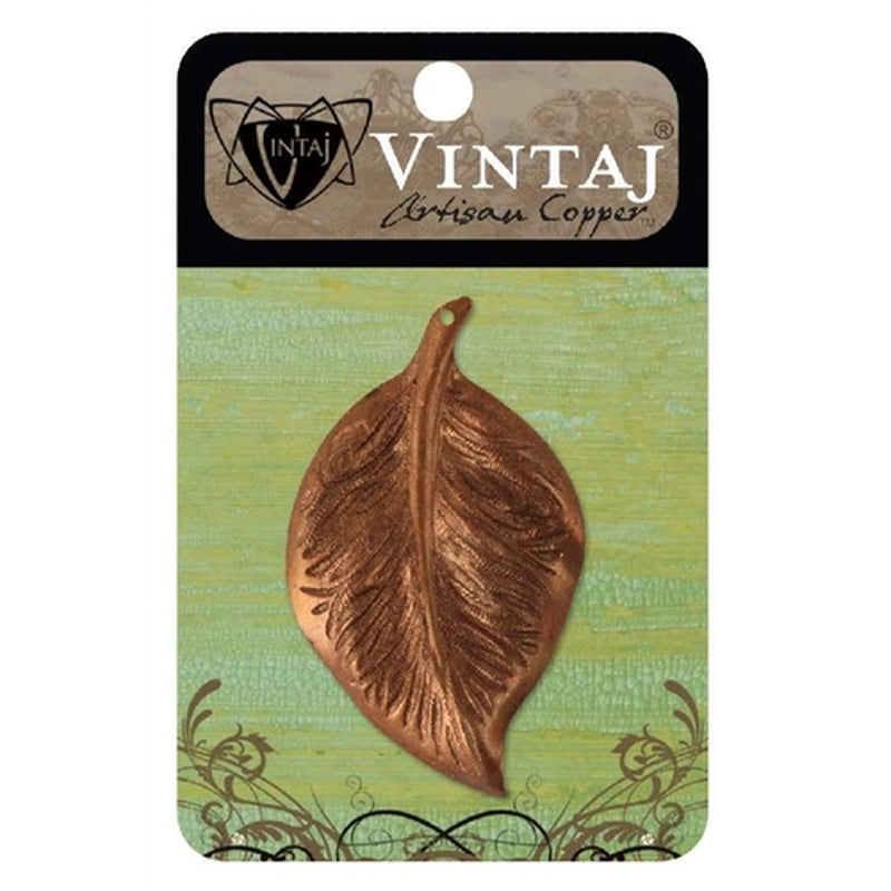 Vintaj Natural Brass Co. 54x32.5mm Mission Leaf