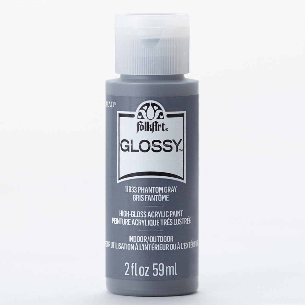 Phantom Gray Folkart Glossy Acrylic Paints - 2 Oz.