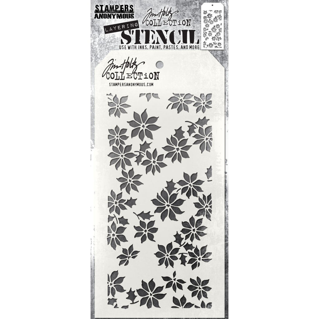 Art Gone Wild Tiny Poinsettia - Tim Holtz Layering Stencil