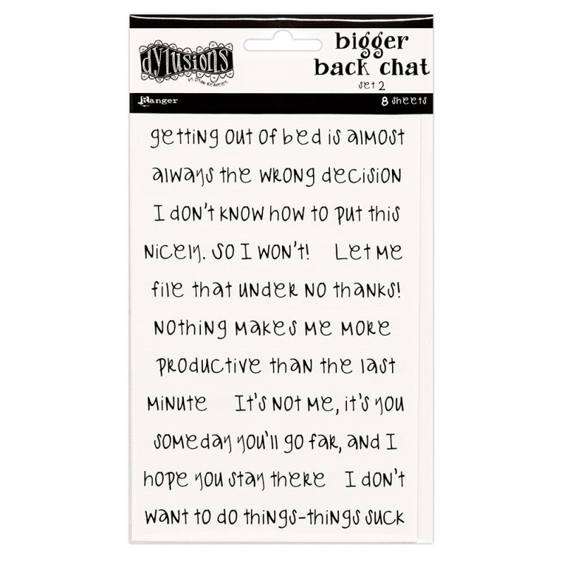 Ranger Dylusions Back Chat Stickers White Set 2