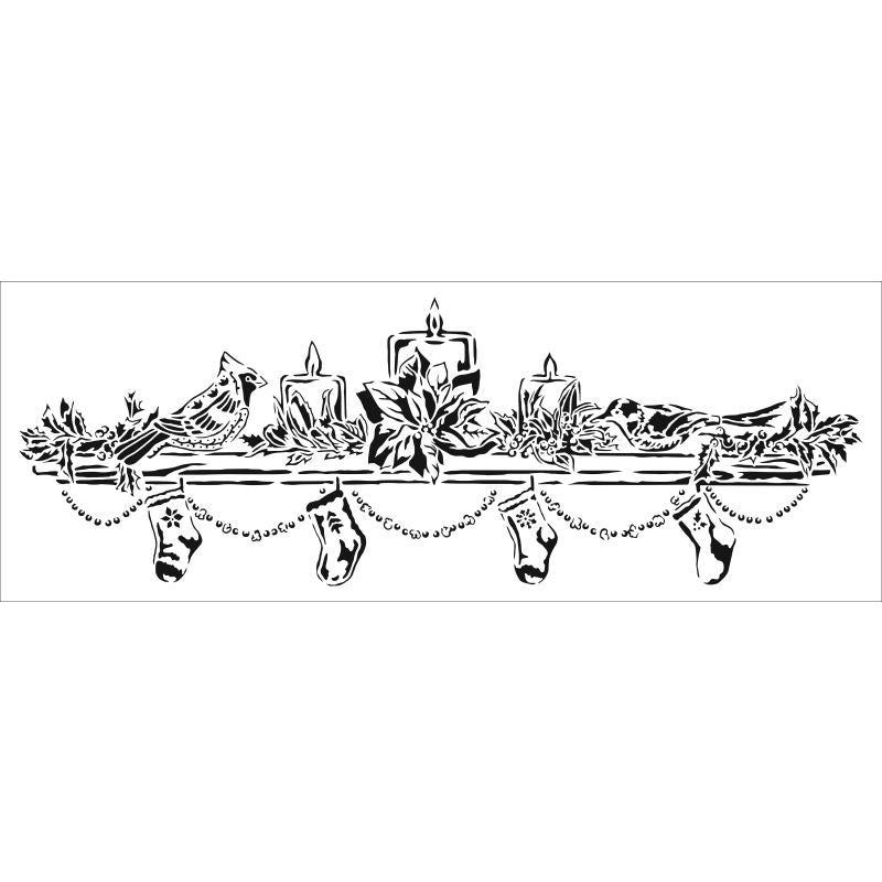 The Crafters Workshop 16.5x6 Stencil Christmas Mantel