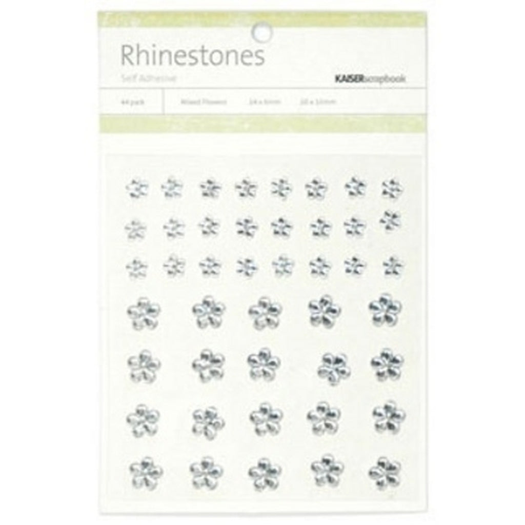 Kaisercraft Flower Rhinestones-silver