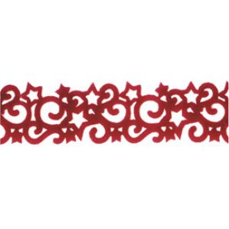 Maya Rd Velvet Star Trim - Rich Red