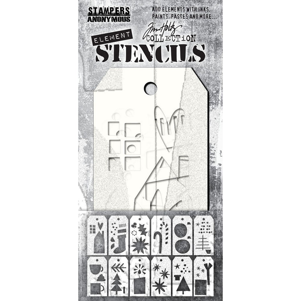 Art Gone Wild Tim Holtz Element Stencils Festive Art Pack Of 12